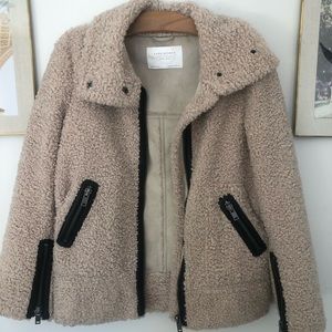 Zara teddy moto coat